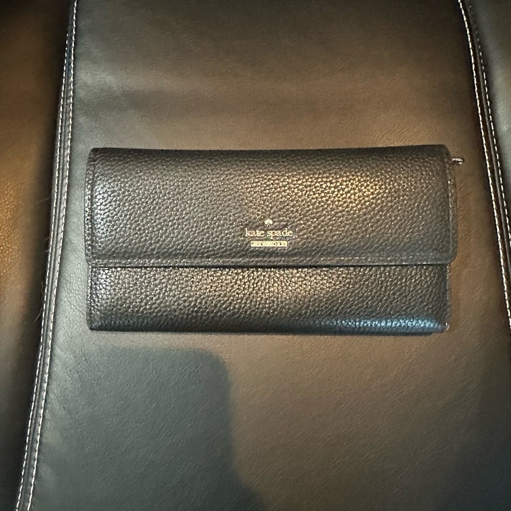 Kate Spade Black Pebbled Leather Wallet